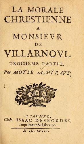 Cover for La morale chrestienne à Monsieur de Villarnoul.