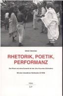 Cover for Rhetorik, Poetik, Performanz