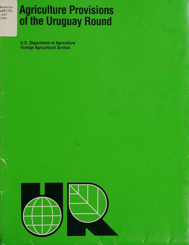 Cover for Agriculture provisions of the Uruguay Round