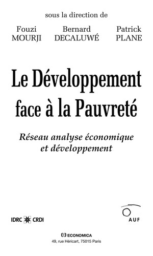 Cover for Le développement face à la pauvreté