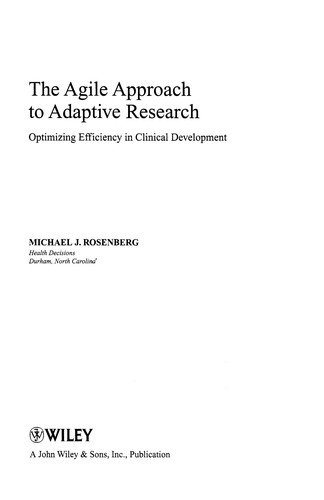 Cover for The agile approach to adaptive research