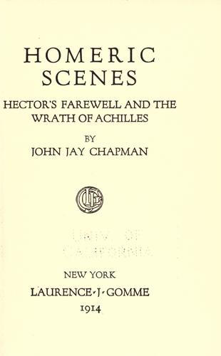 Cover for Homeric scenes