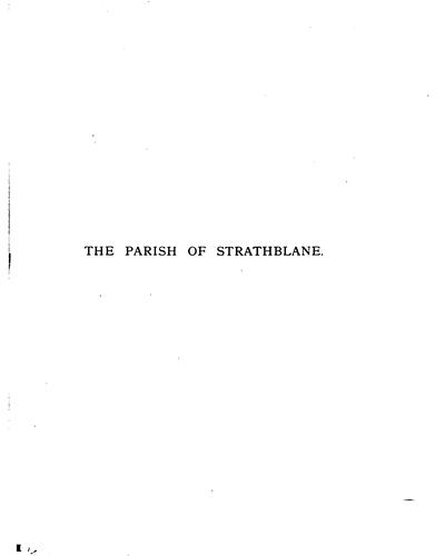 Cover for The Parish of Strathblane and Its Inhabitants from Early Times: A Chapter of Lennox History