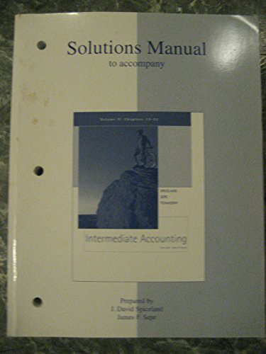 Cover for Solutions Manual Volume 2 to Accompany Intermediate Accounting