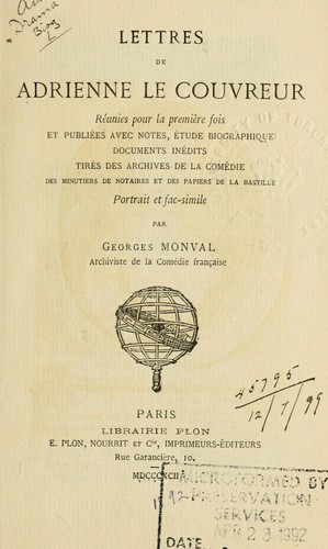 Cover for Lettres