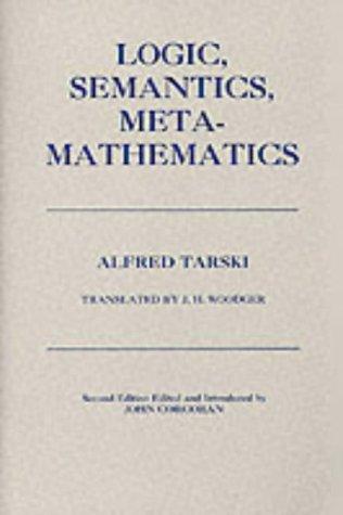 Cover for Logic, semantics, metamathematics