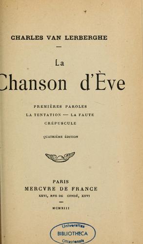 Cover for La chanson d'Eve