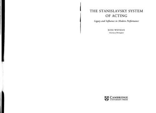 Cover for The Stanislavsky system of acting