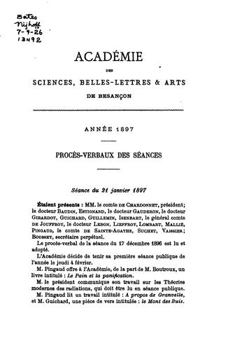 Cover for Procès-verbaux et mémoires