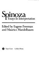 Cover for Spinoza: essays in interpretation