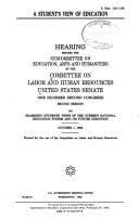 Cover for A student's view of education