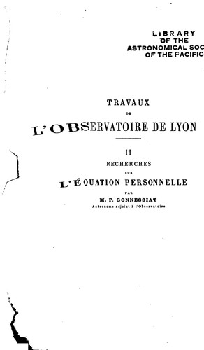Cover for Travaux de l'Observatoire de Lyon