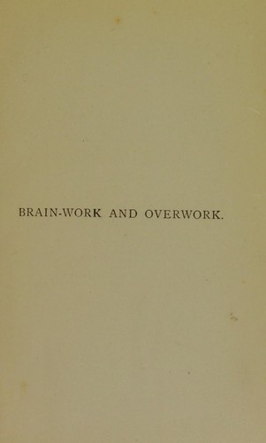 Cover for Brain-work and overwork