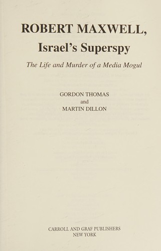 Cover for Robert Maxwell, Israel's superspy