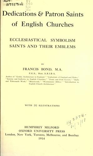 Cover for Dedications & patron saints of English churches