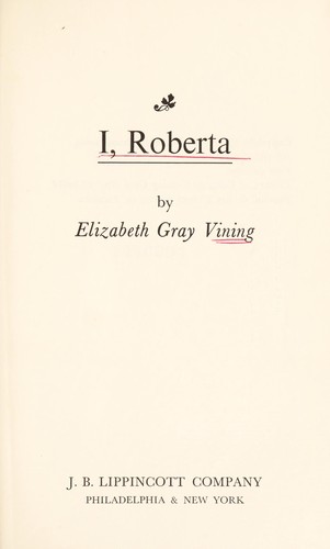 Cover for I, Roberta.