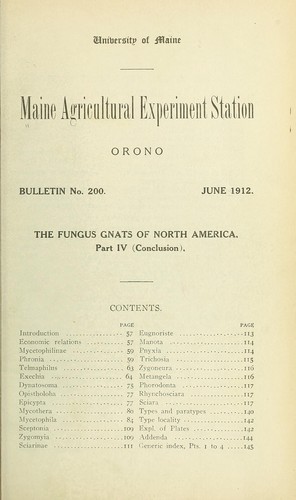 Cover for The fungus gnats of North America, part IV