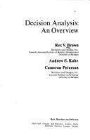 Cover for Decision analysis