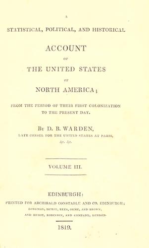 Cover for A statistical, political, and historical account of the United States of North America