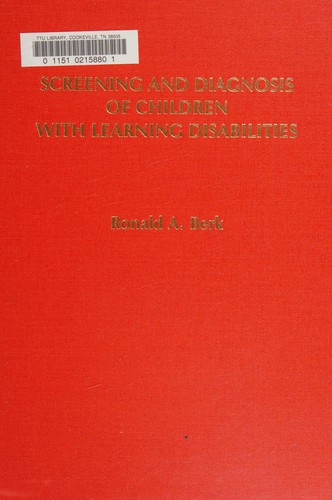 Cover for Screening and diagnosis of children with learning disabilities