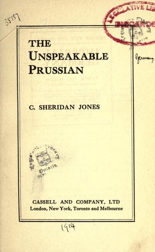 Cover for The unspeakable Prussian