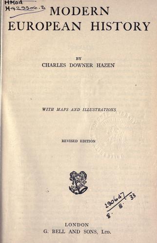 Cover for Modern European history.