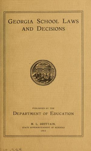 Cover for Compilation of laws and decisions relating to the public school system of Georgia 