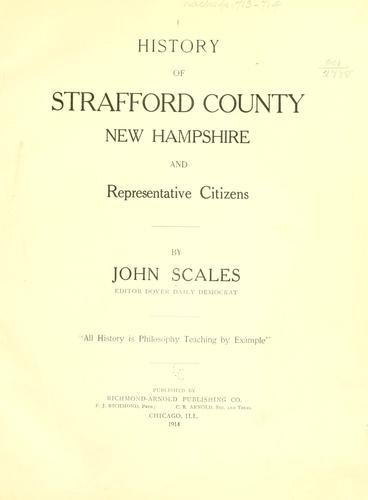Cover for History of Strafford County, New Hampshire, and representative citizens