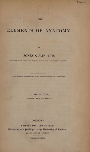 Cover for The elements of anatomy