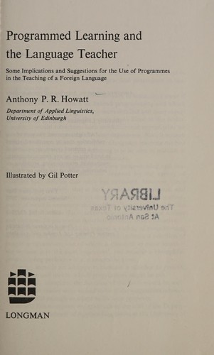 Cover for Programmed learning and the language teacher
