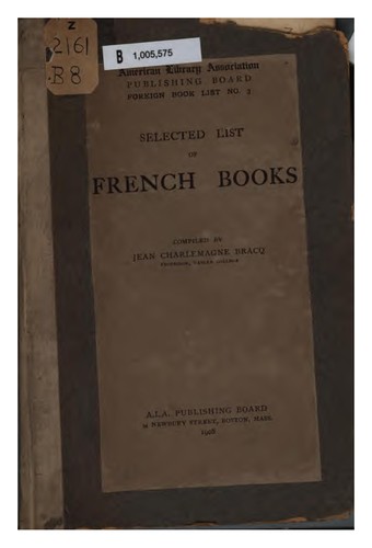 Cover for Selected List of French Books