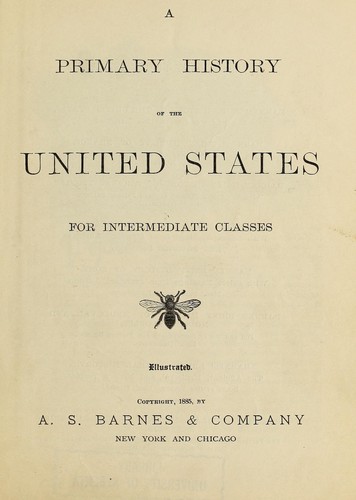 Cover for A primary history of the United States for intermediate classes