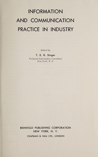 Cover for Information and communication practice in industry