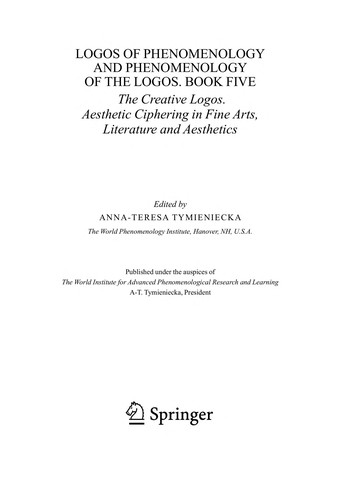 Cover for Logos of phenomenology and phenomenology of the logos