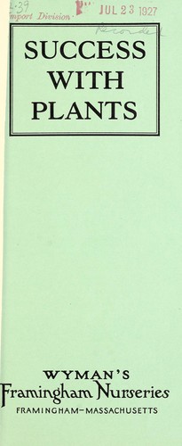 Cover for Success with plants