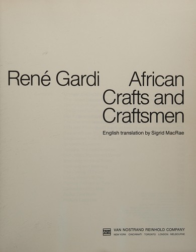 Cover for African crafts and craftsmen.