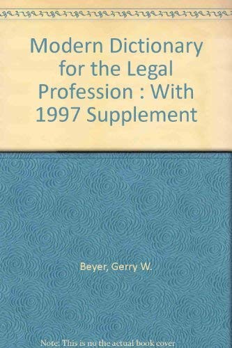 Cover for Modern dictionary for the legal profession