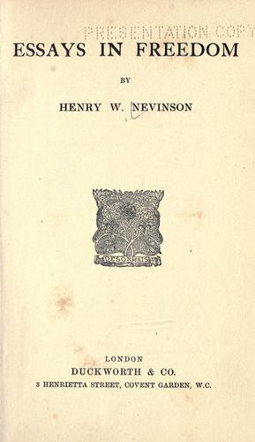 Cover for Essays in freedom