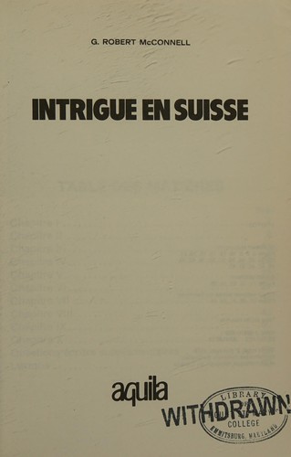 Cover for Intrigue en Suisse