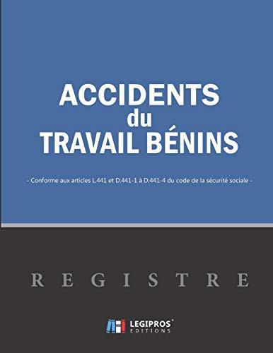 Cover for Registre des accidents du travail bénins