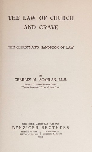 Cover for The law of church and grave