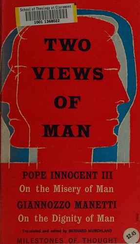 Cover for Two views of man ; On the misery of man