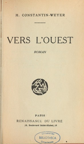 Cover for Vers l'ouest