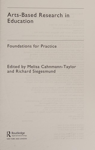 Cover for Arts-Based Research in Education