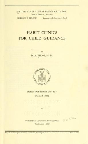 Cover for Habit clinics for child of preschool age