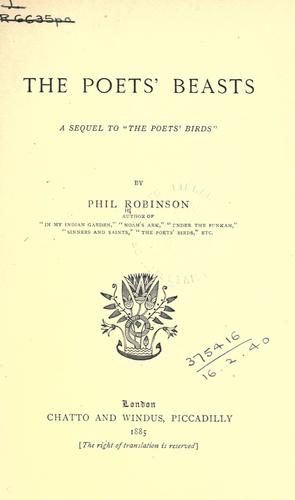 Cover for The poet's beasts