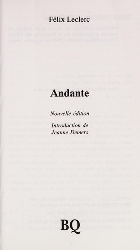 Cover for Andante