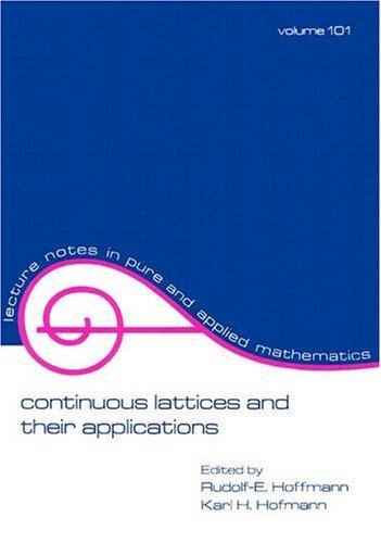 Cover for Continuous lattices and their applications