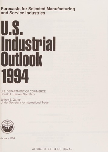 Cover for U.S. Industrial Outlook, 1994