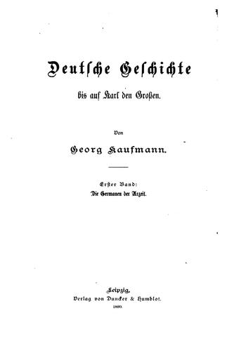 Cover for Deutsche Geschichte bis auf Karl den grossen